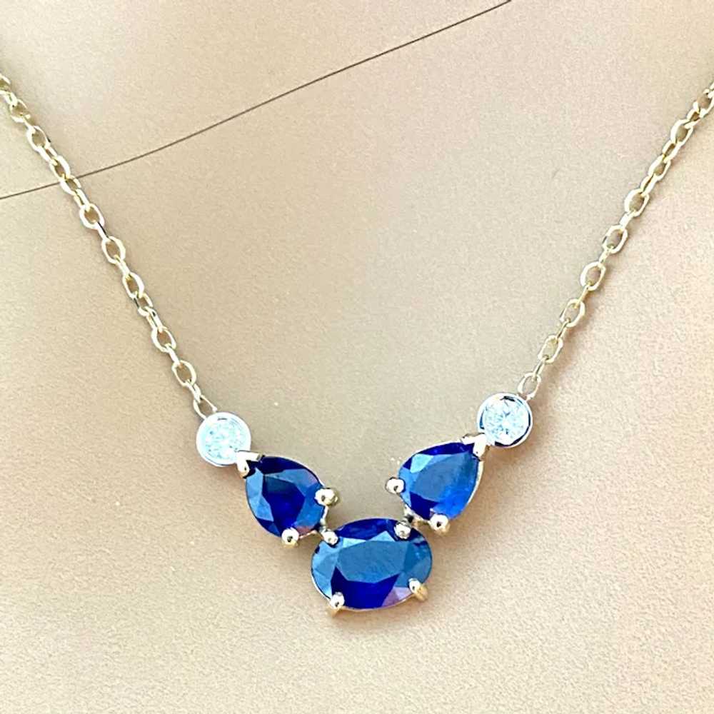 Oval Sapphires Two Diamonds 2.85 Carat 14 Karat W… - image 5