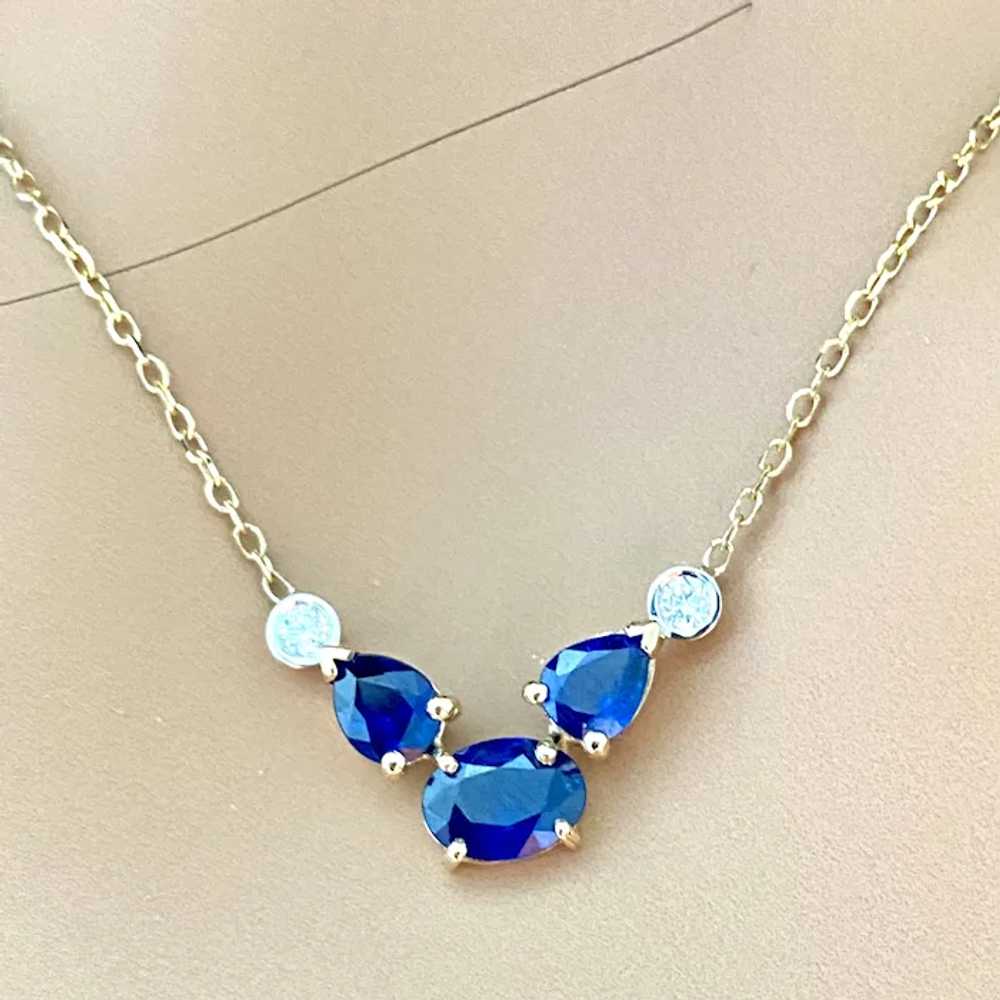 Oval Sapphires Two Diamonds 2.85 Carat 14 Karat W… - image 6
