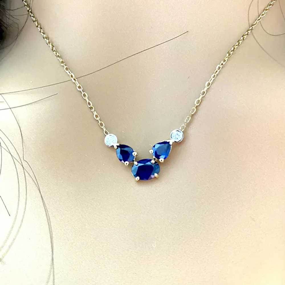 Oval Sapphires Two Diamonds 2.85 Carat 14 Karat W… - image 7