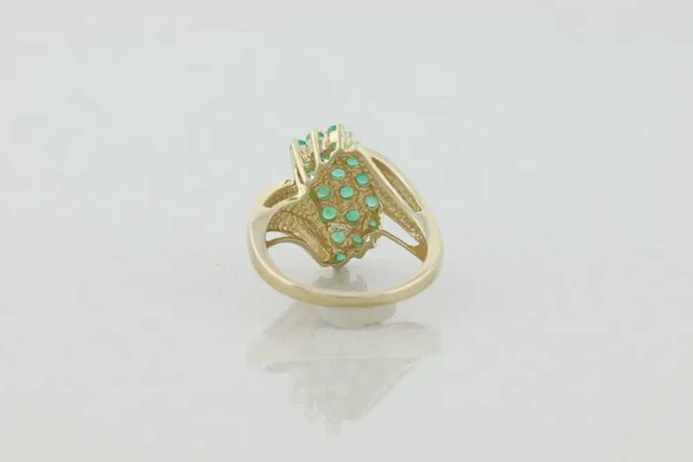 10k Yellow Gold Natural Emerald and Diamond Clust… - image 7