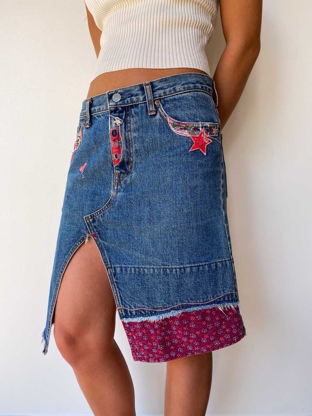 Hysteric Glamour Patchwork Denim Skirt—[30] - image 1