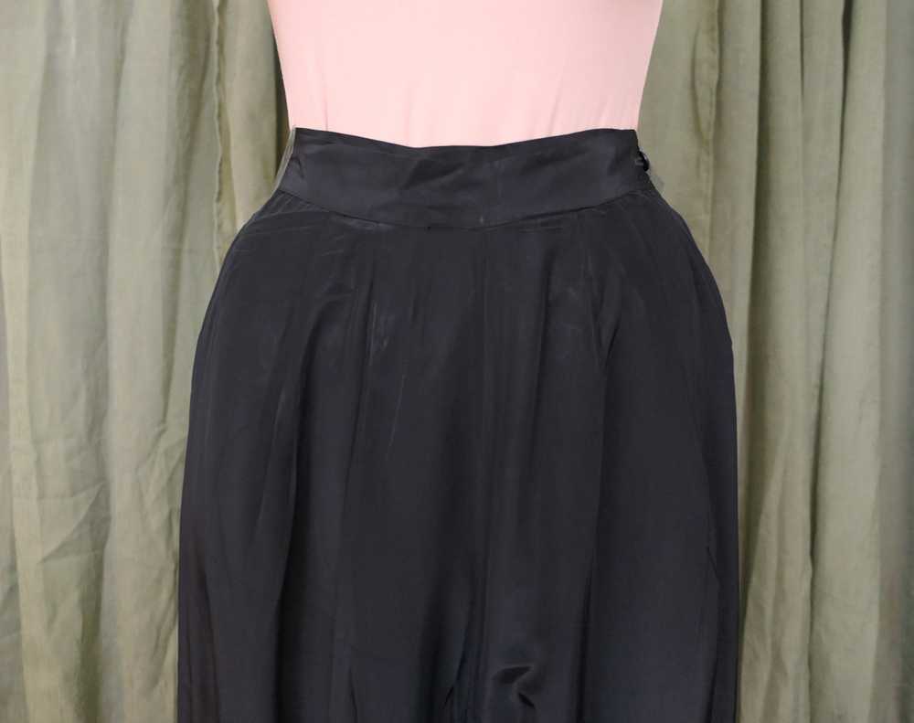 Vintage 1940s Black Rayon Pajamas Pants, 25 inch … - image 4