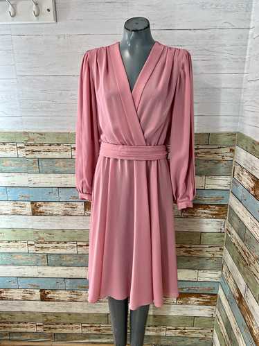 80’s Pink Long Sleeve Dress By Ursula Of Switzerla