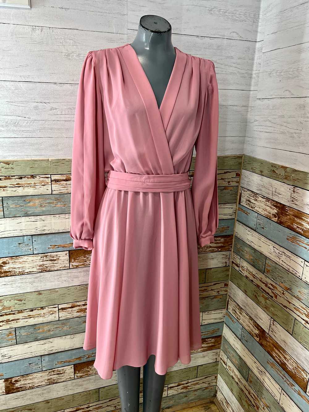 80’s Pink Long Sleeve Dress By Ursula Of Switzerl… - image 2