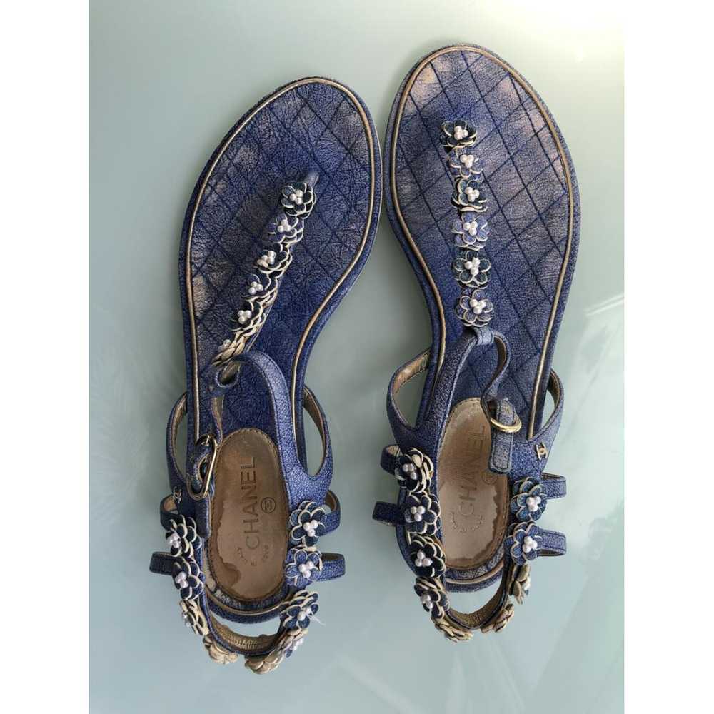 Chanel Slingback leather flip flops - image 5