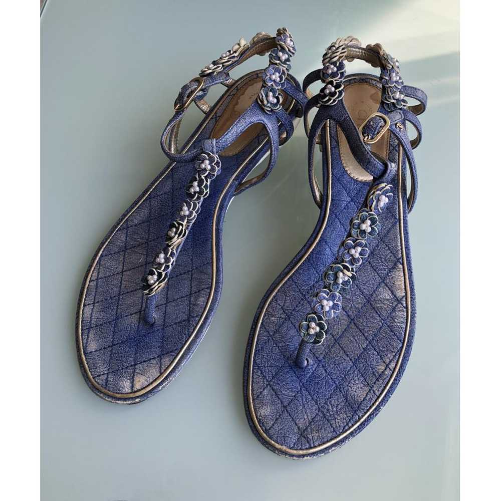 Chanel Slingback leather flip flops - image 6