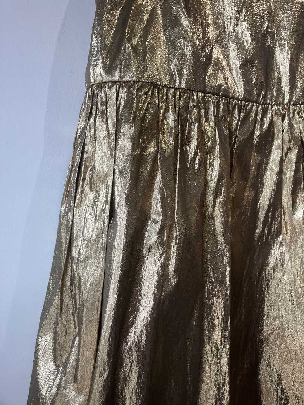 Vintage Pierre Cardin Gold Lamé Midi Skirt - image 2