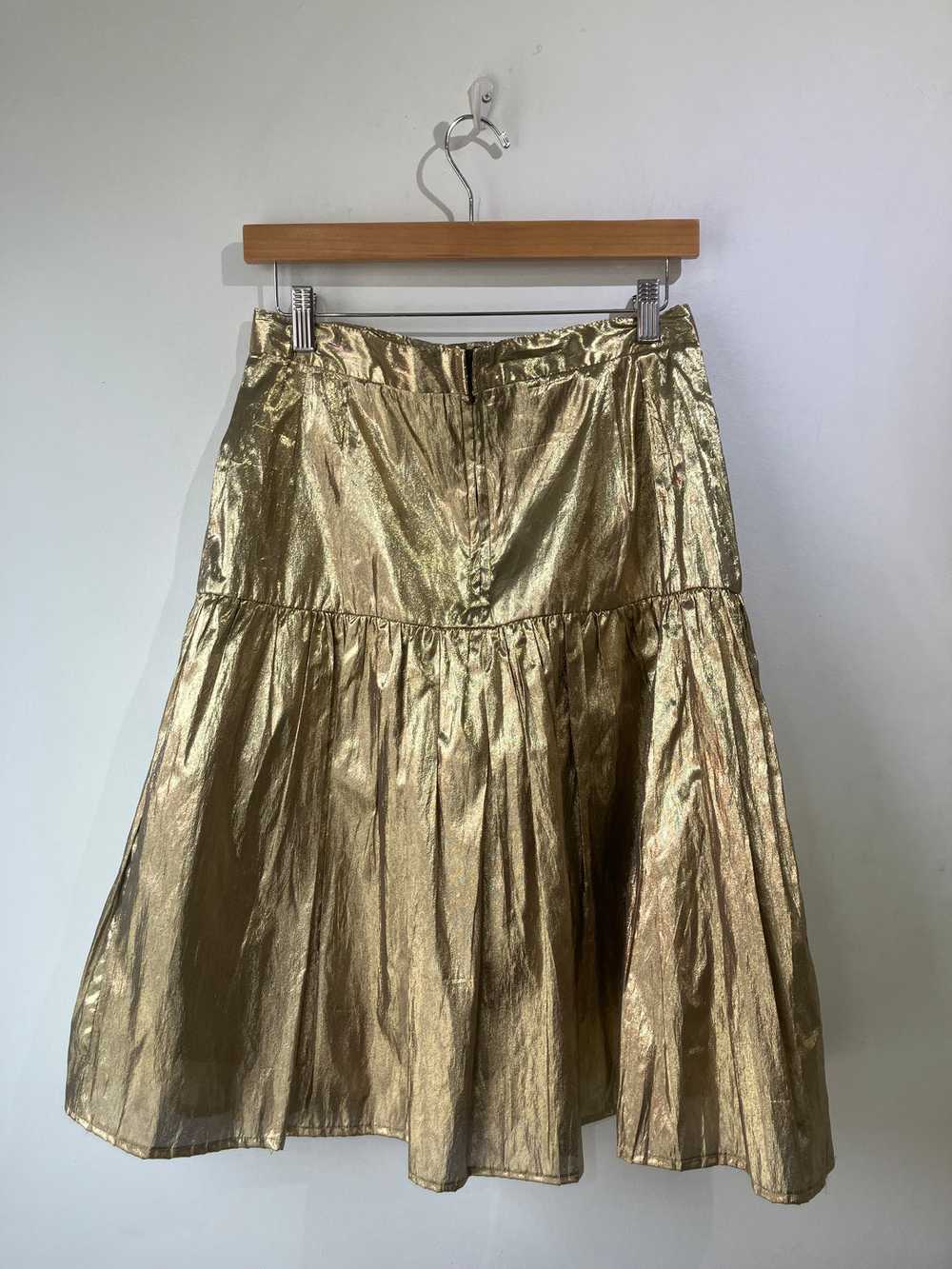 Vintage Pierre Cardin Gold Lamé Midi Skirt - image 3
