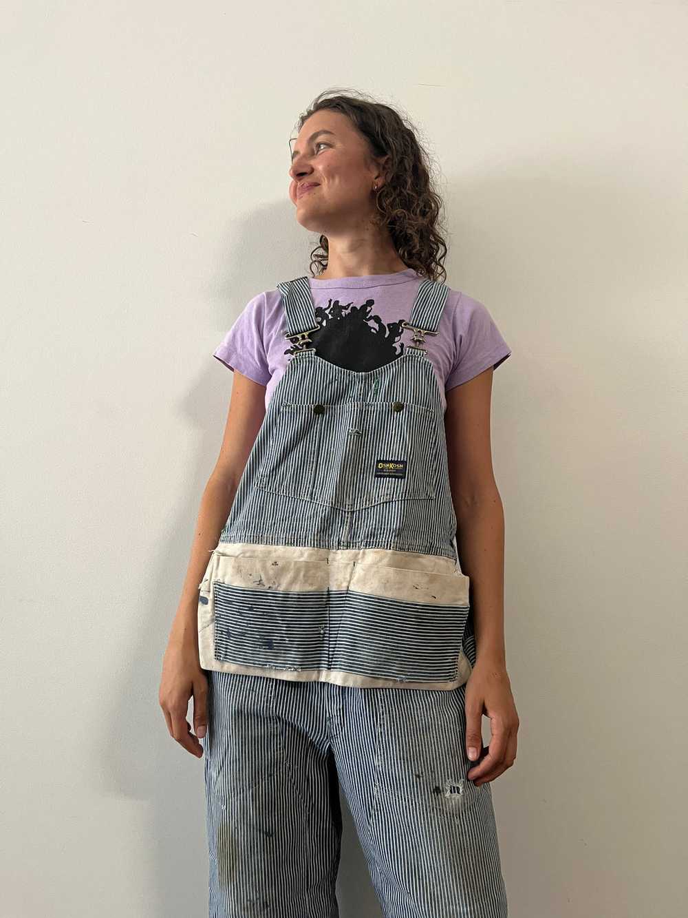 60s Hickory Stripe Overalls w/Nail Pouch - image 2