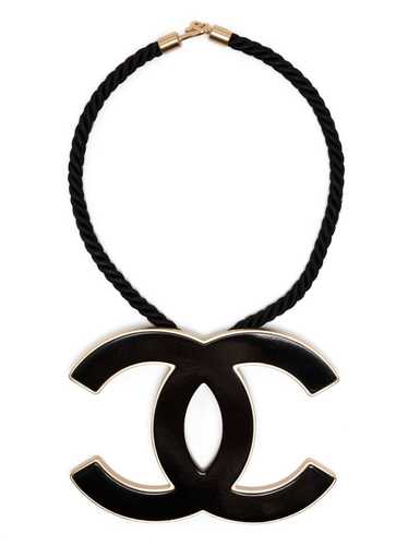 CHANEL Pre-Owned oversize CC pendant choker - Bla… - image 1