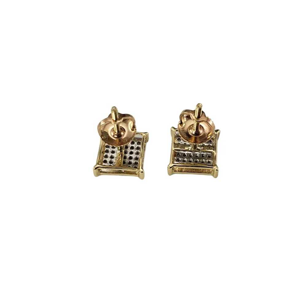 Vintage 10 Karat Yellow Gold and Diamond Earrings - image 5