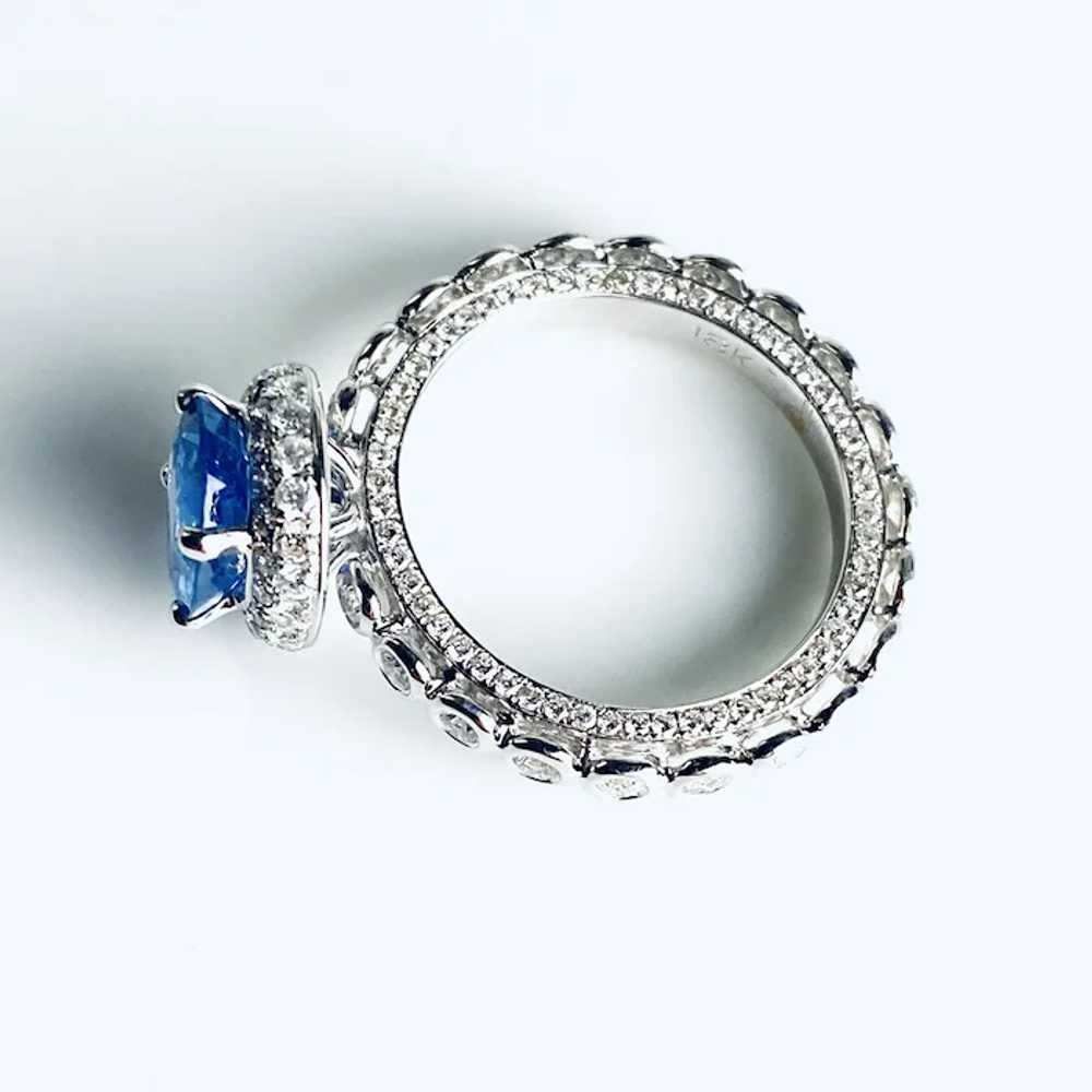 Ceylon Sapphire Diamonds 4.31 Carat Eighteen Kara… - image 11