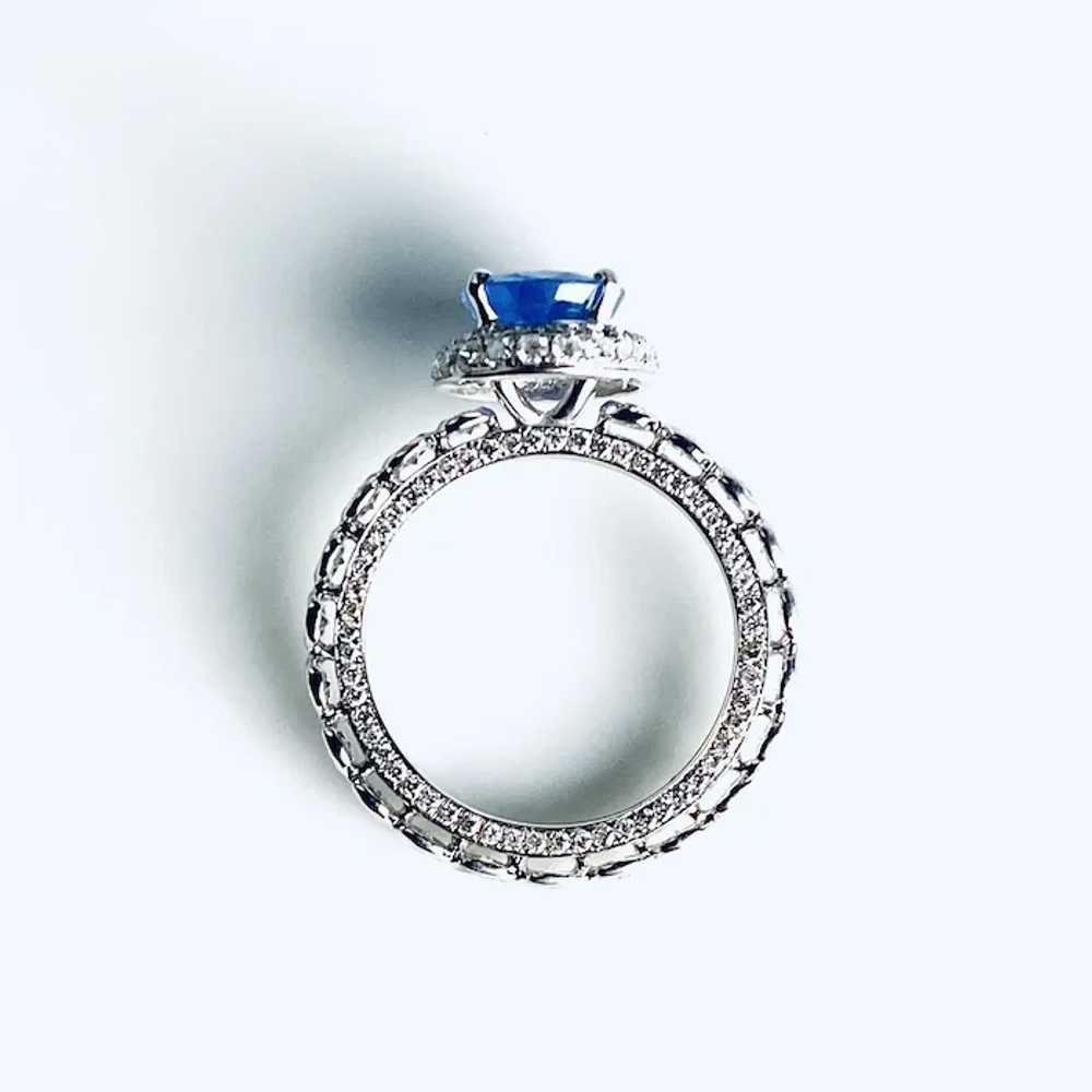 Ceylon Sapphire Diamonds 4.31 Carat Eighteen Kara… - image 3