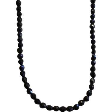 Faceted Black Glass Bead Necklace