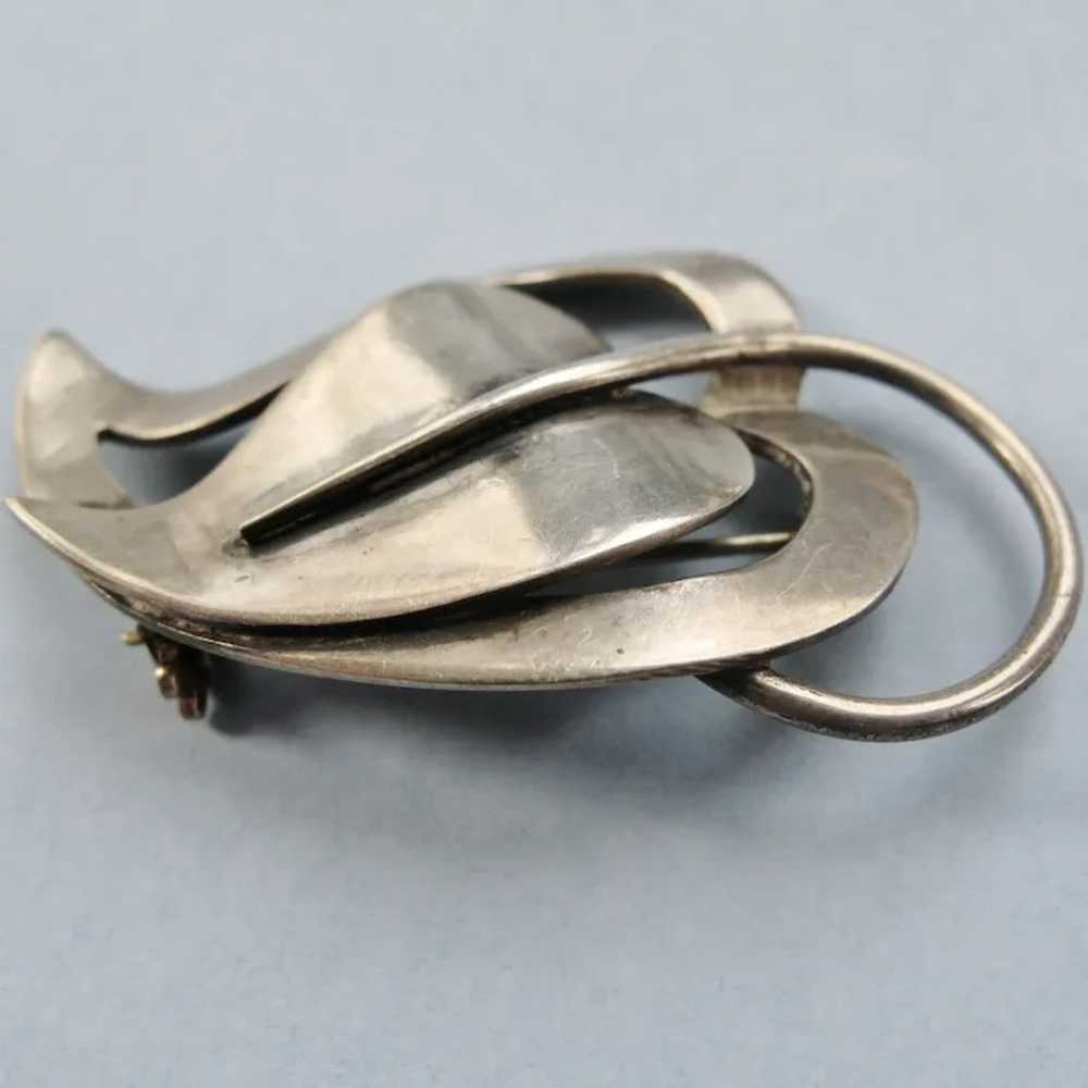 Maricela Mexican Leaf Brooch, Taxco Sterling Silv… - image 4