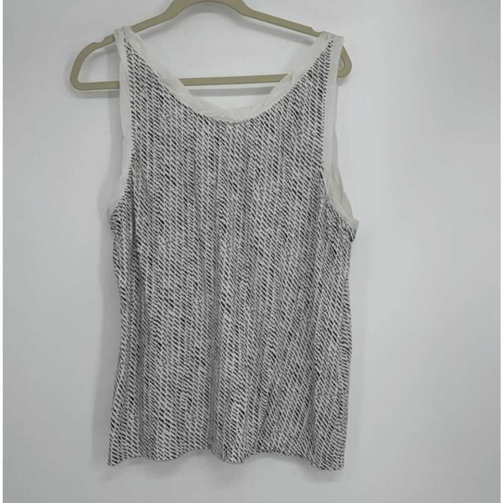 Loft LOFT WHITE WITH BLACK SPECS PIMA COTTON TANK… - image 2