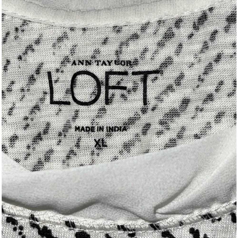 Loft LOFT WHITE WITH BLACK SPECS PIMA COTTON TANK… - image 4