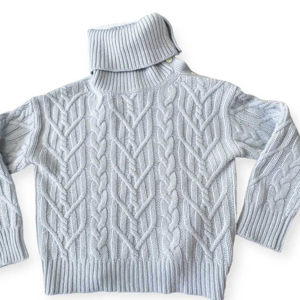Nili Lotan Nili Lotan Cowl Neck Sweater, Cable Kn… - image 9