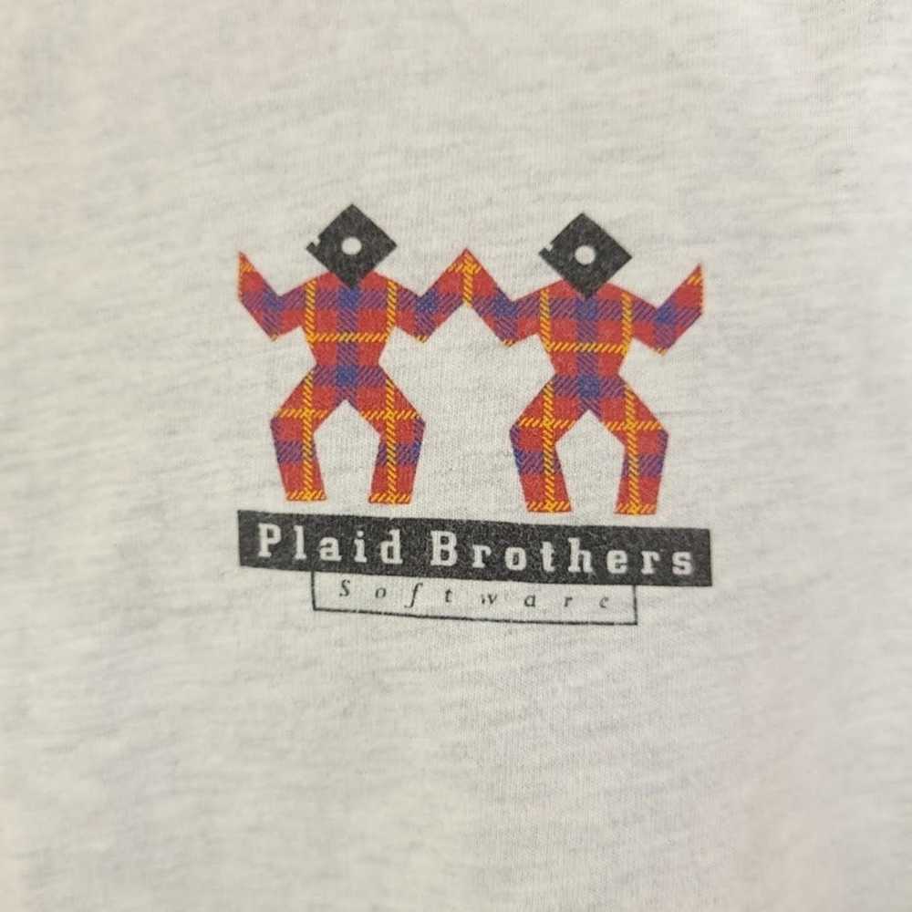 Vintage Plaid Brothers Software T Shirt Vintage 9… - image 2