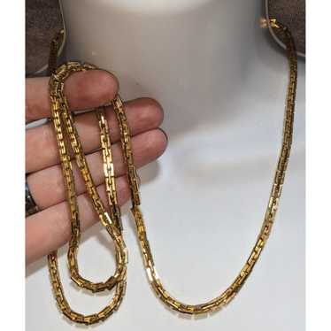 Monet Monet Vintage Slinky Box Chain Necklace - image 1