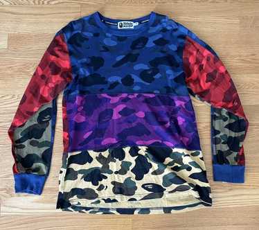 Bape Mix Camo Long Sleeve Tee - image 1