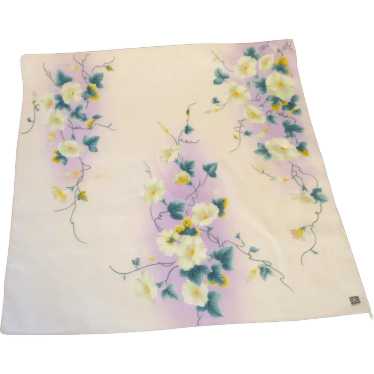 Purple Pink Soft White Flower Handkerchief
