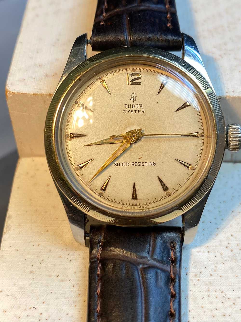 c.1957 Tudor Oyster Gold & Steel Gents Dress Watch - image 2