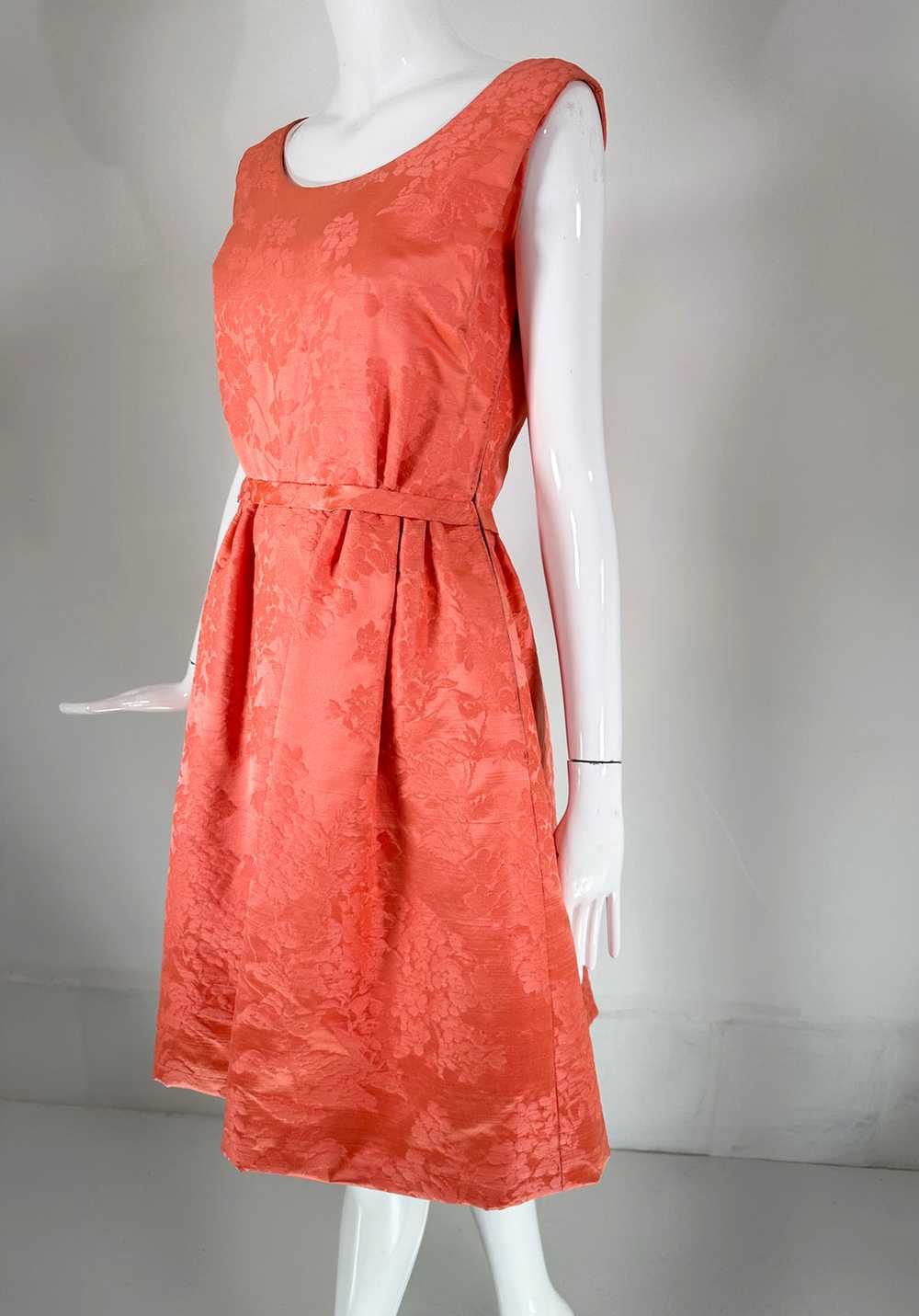 Lanvin Castello Haute Couture Coral Silk Brocade … - image 10