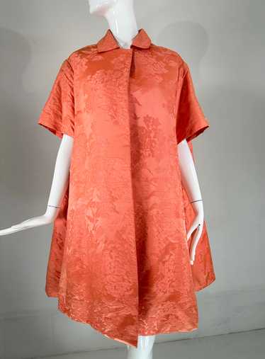 Lanvin Castello Haute Couture Coral Silk Brocade … - image 1