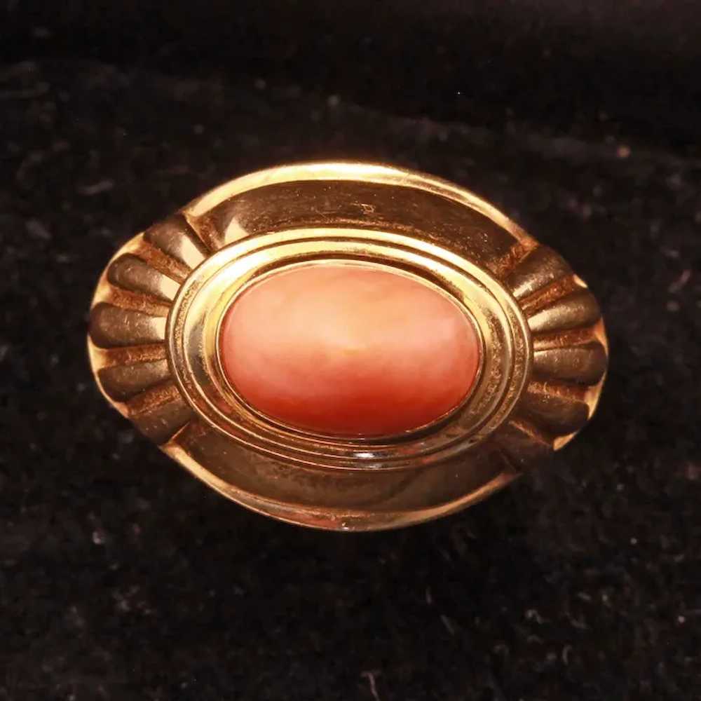 Boucheron Ring 18k gold coral vintage French Jaip… - image 3