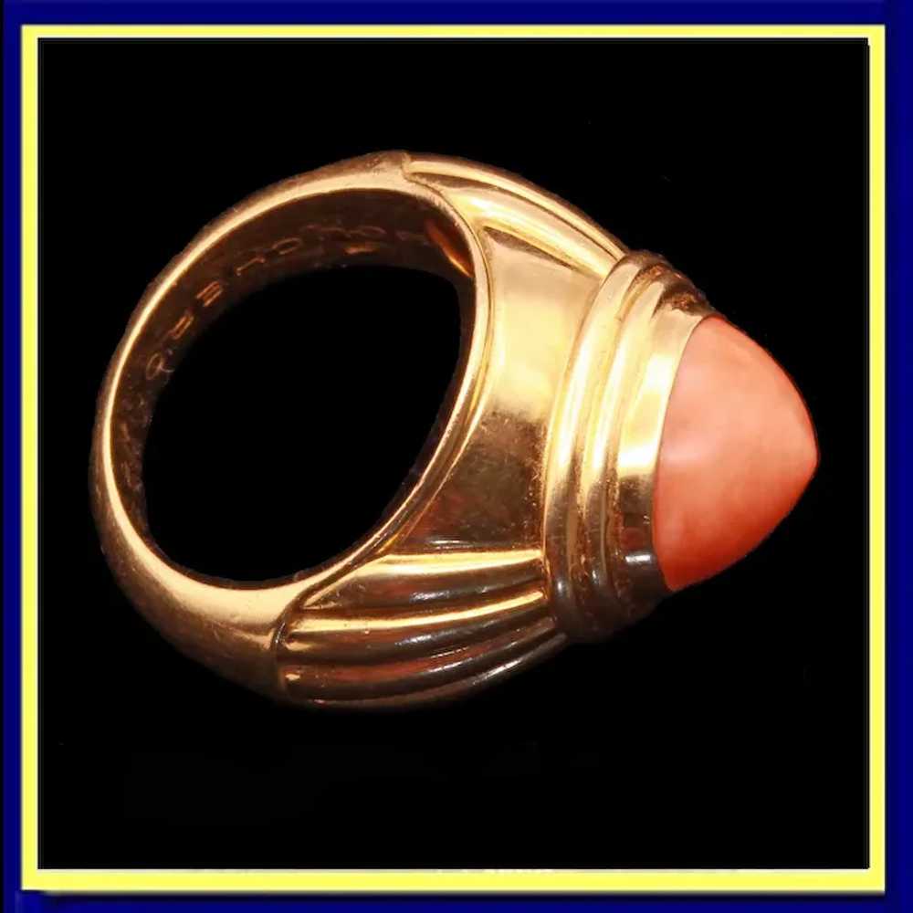 Boucheron Ring 18k gold coral vintage French Jaip… - image 4