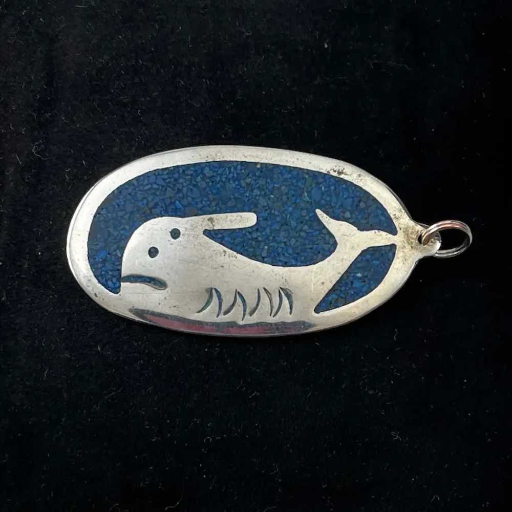 Mexican Whale Pendant Alpaca Silver - image 2