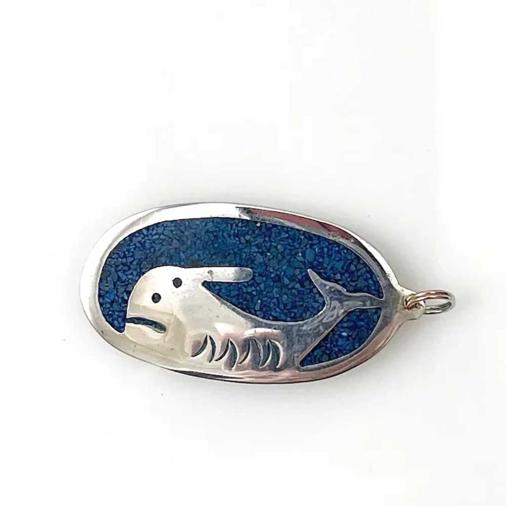 Mexican Whale Pendant Alpaca Silver - image 4