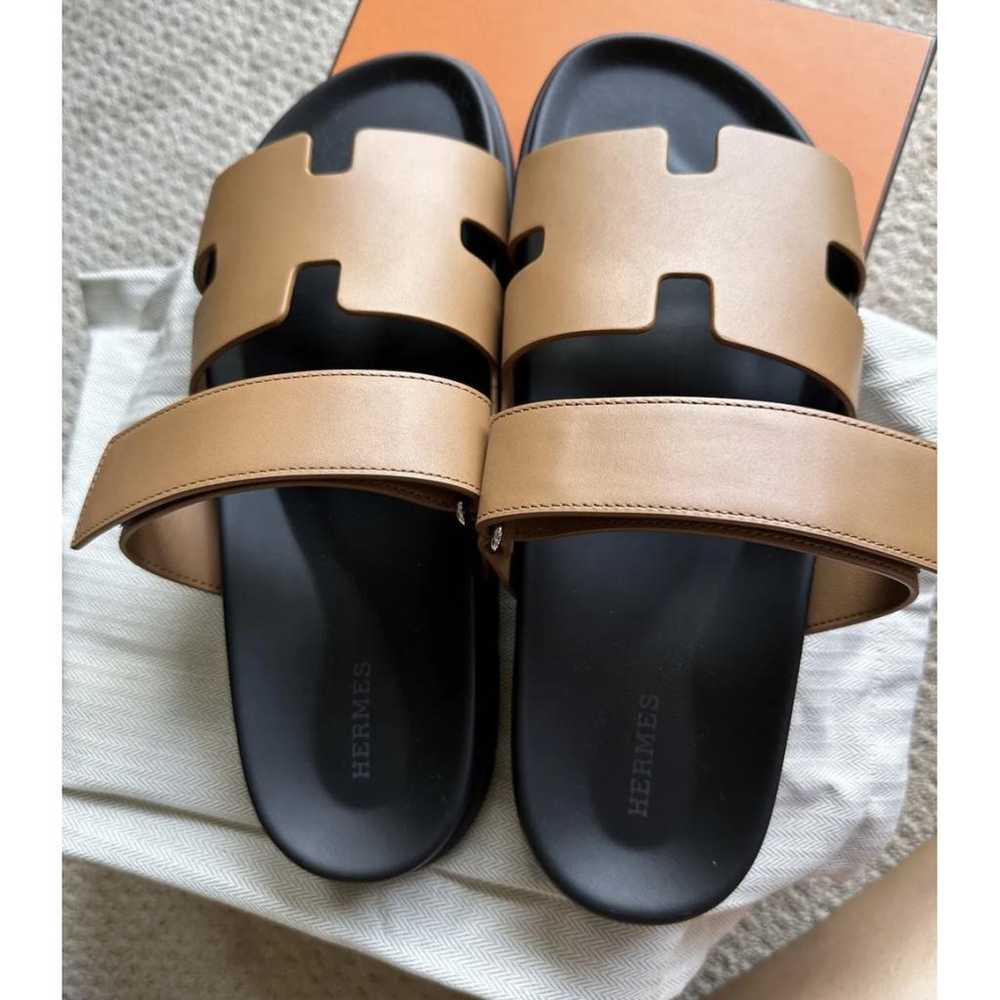 Hermès Chypre leather sandals - image 8