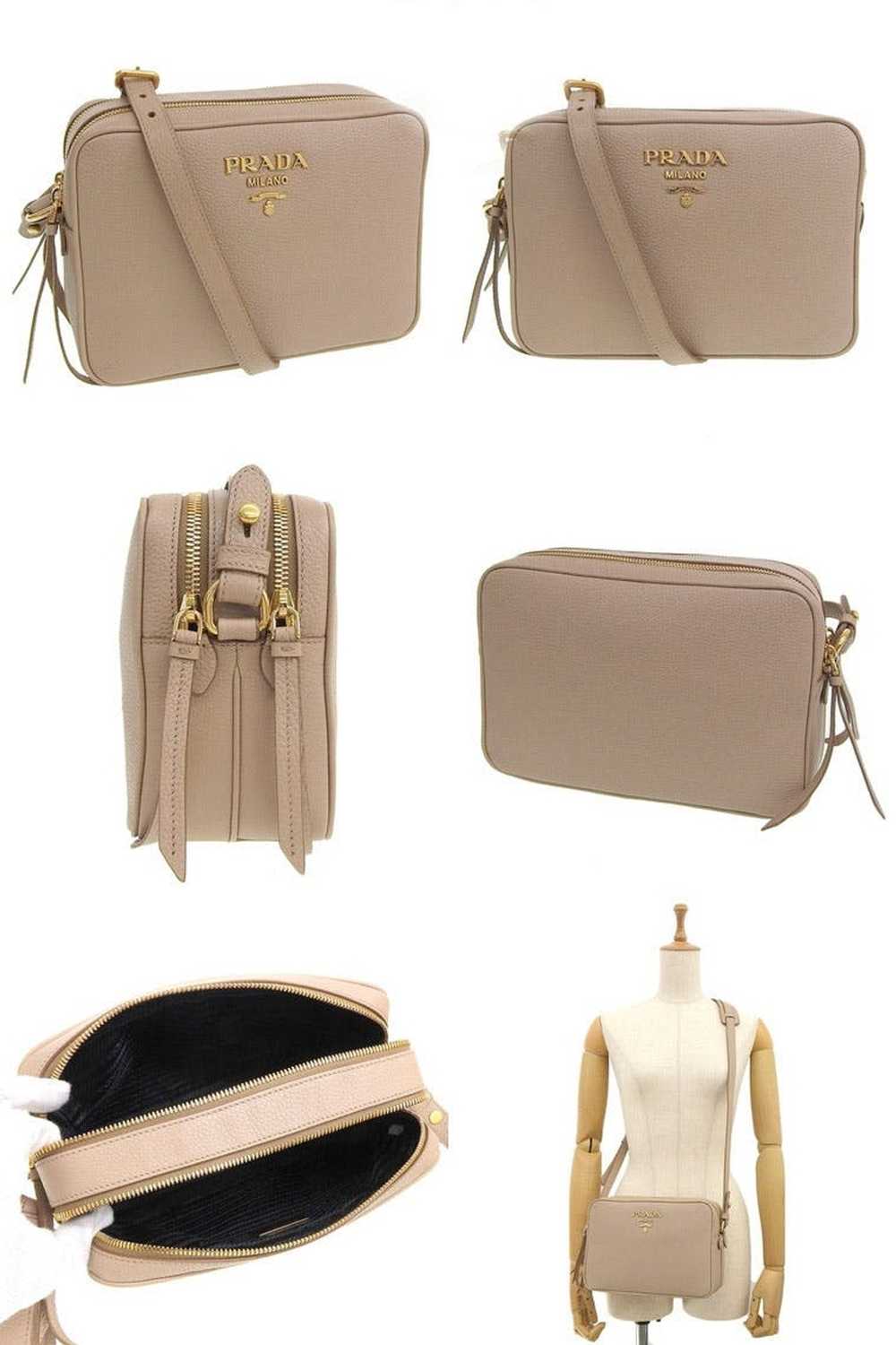 Prada Prada Shoulder Bag Leather Beige - image 2