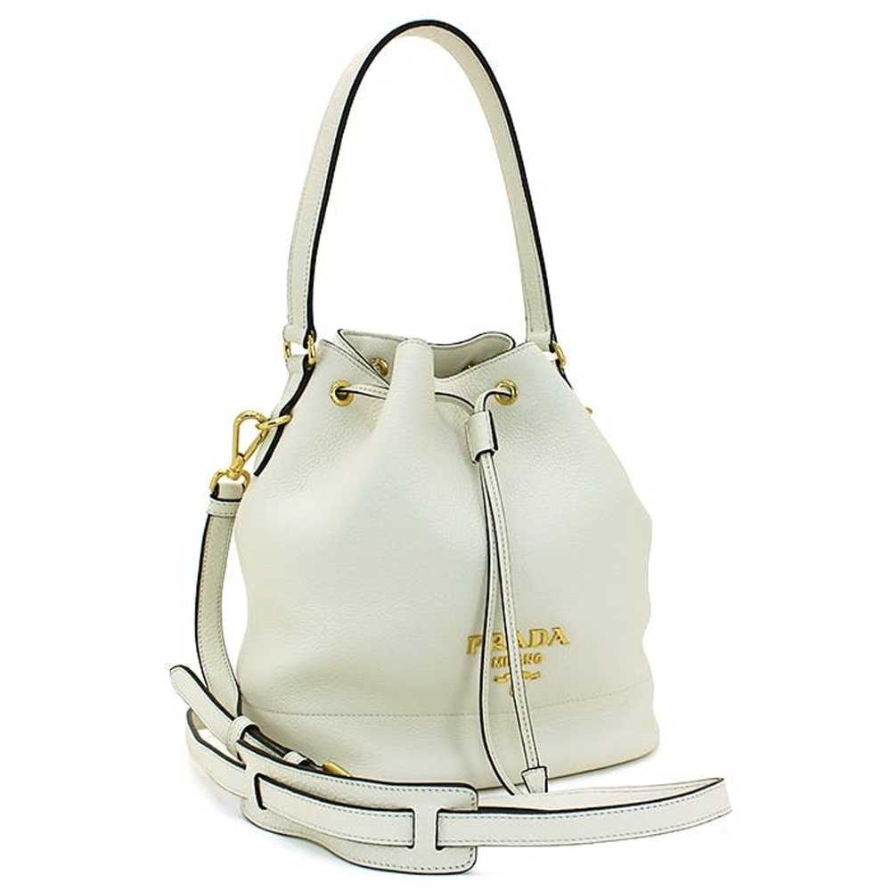 Prada Prada Bucket Bag Calf Leather White - image 1