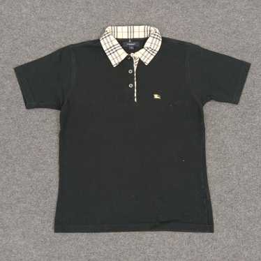 BURBERRY Vintage Polo Shirt Kids Nova Check Print Collar Thin