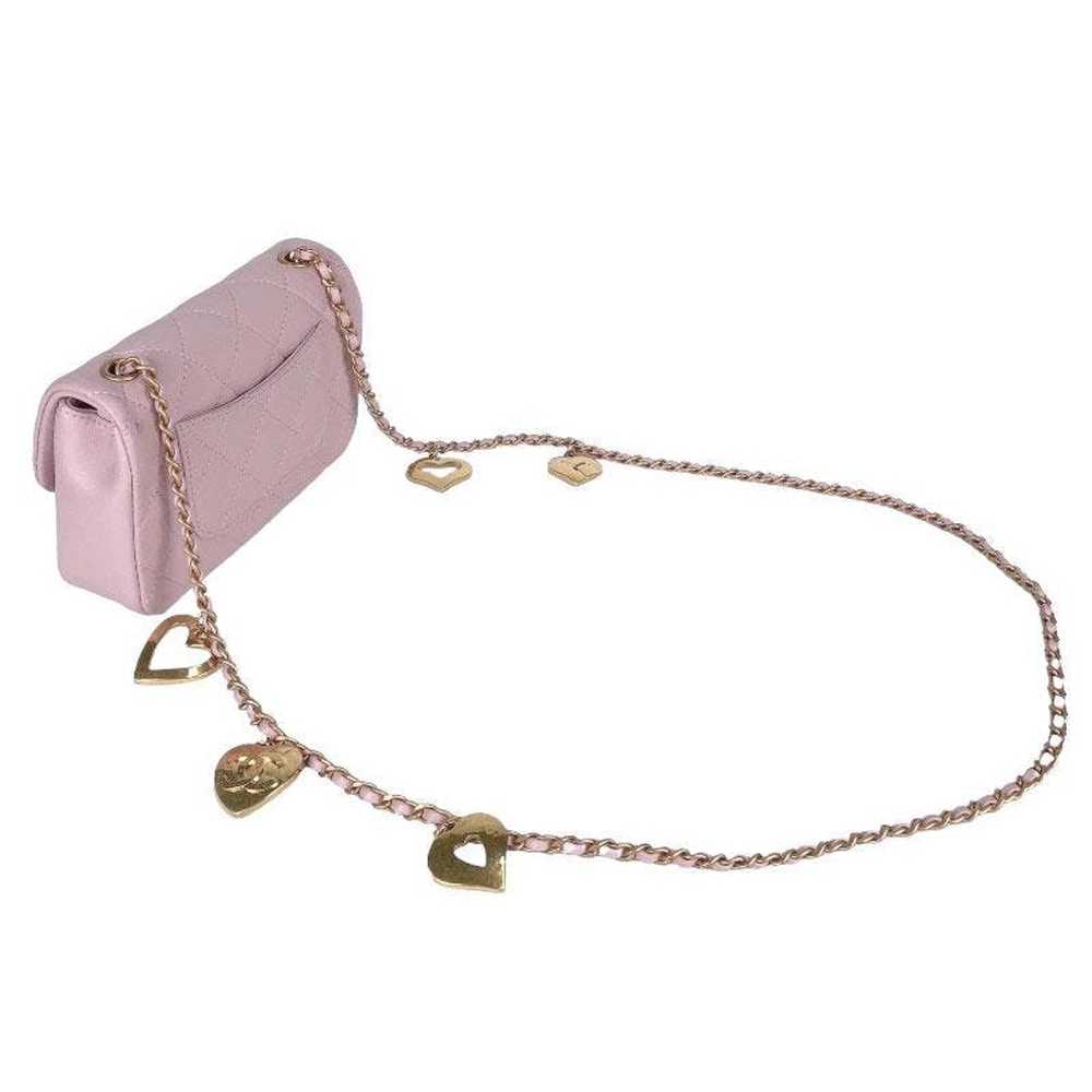 Chanel Chanel Mini Matelasse Heart Charm Chain Sh… - image 5