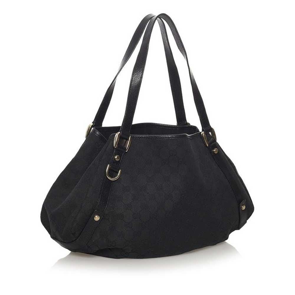 Gucci Gucci GG Canvas Handbag Canvas Leather Black - image 2