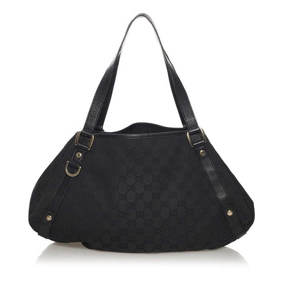 Gucci Gucci GG Canvas Handbag Canvas Leather Black - image 3