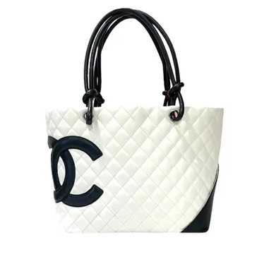 Chanel Chanel Cambon Line Large Tote Bag White Bl… - image 1