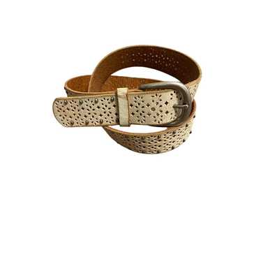 Fossil Fossil off white distressed perforated gen… - image 1
