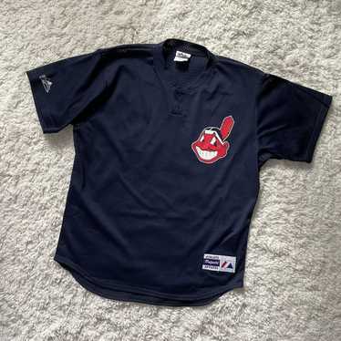 CLEVELAND INDIANS JERSEY Old School Original Chief Wahoo Logo Gray  throwback XL