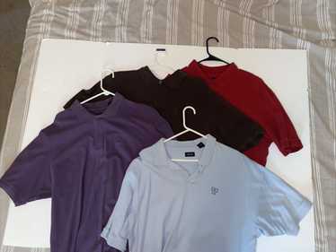 Izod IZOD Polo Collar Shirt XL Silk Wash Red Blue… - image 1