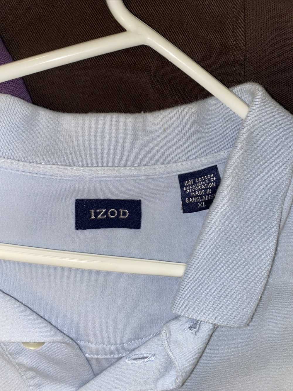 Izod IZOD Polo Collar Shirt XL Silk Wash Red Blue… - image 2