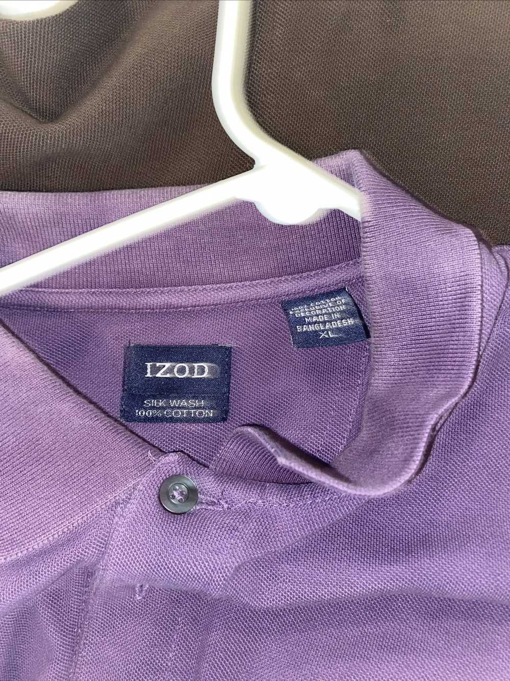 Izod IZOD Polo Collar Shirt XL Silk Wash Red Blue… - image 5
