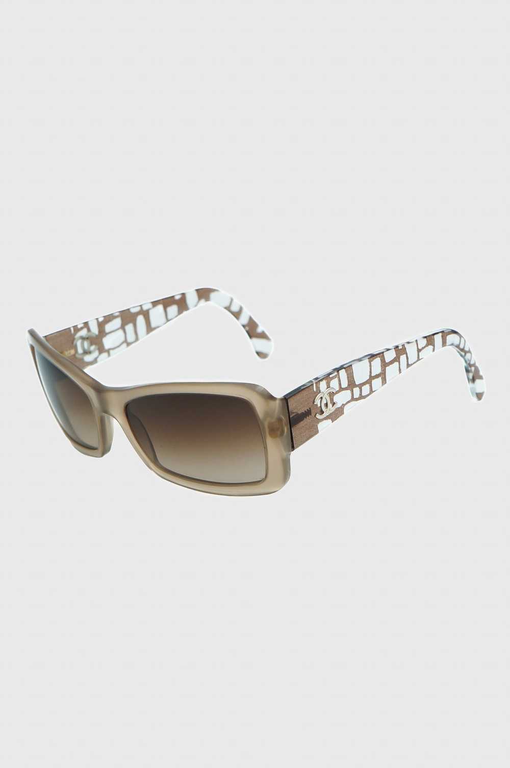 Chanel CHANEL Beige White Cat Eye Sunglasses Women - image 1