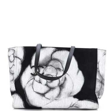 CHANEL Camellia CC Tote Printed Canvas Large