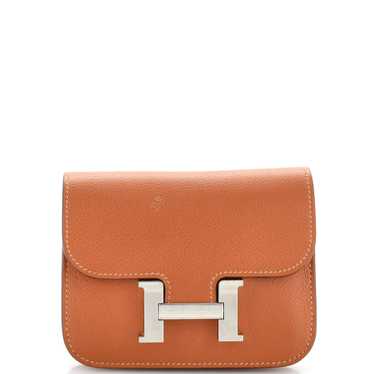 Hermes Constance Long Wallet Rouge de Coeur Evercolor Calfskin GHW in Box