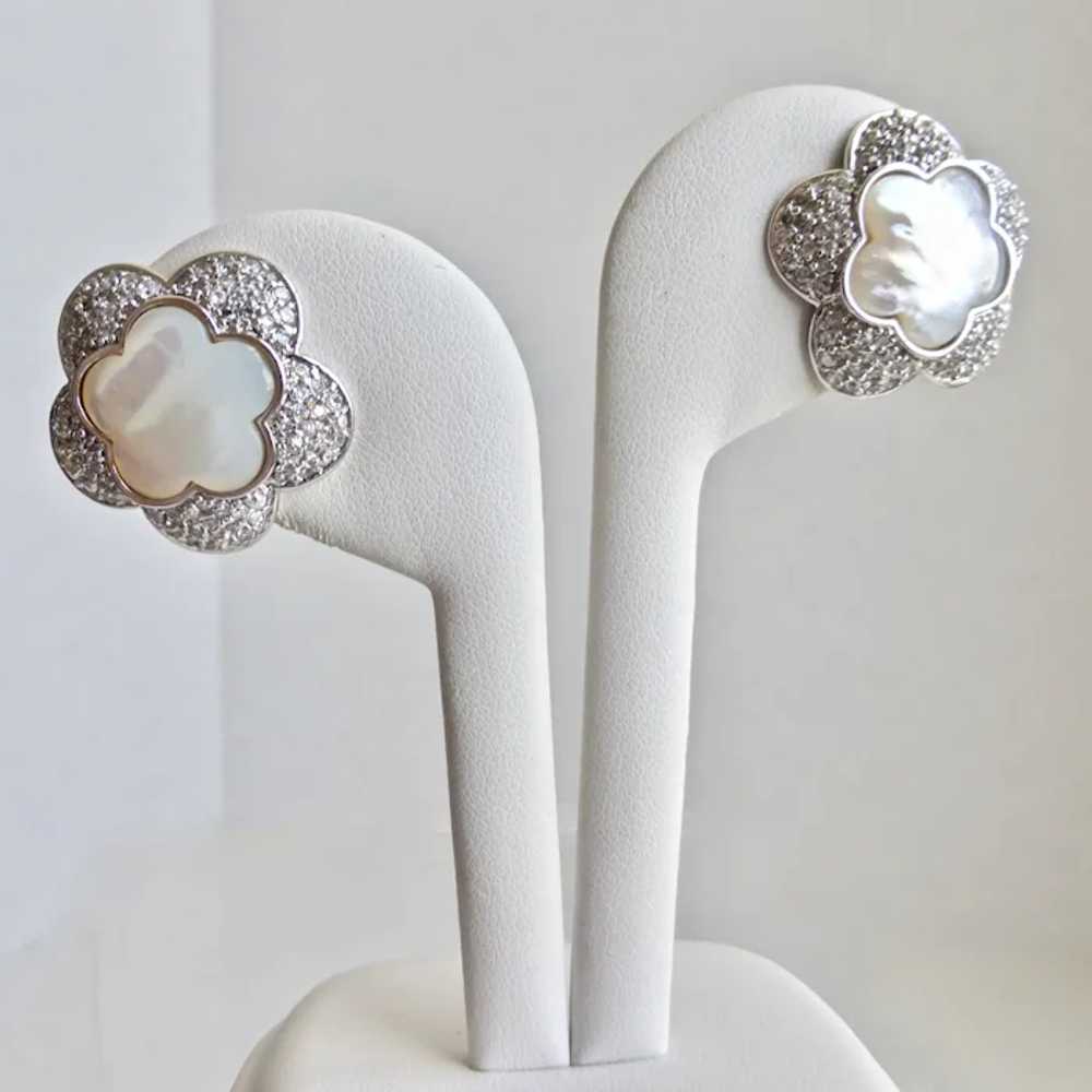 Sterling Silver, Mother of Pearl and Pavé Crystal… - image 6